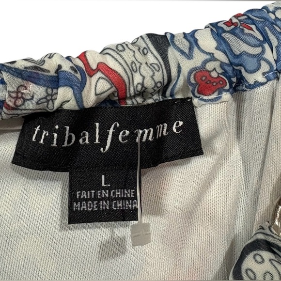 NWOT, Tribal Femme, Paisley Print Dress With Chain Straps, Large, Red, Blue - Picture 4 of 11